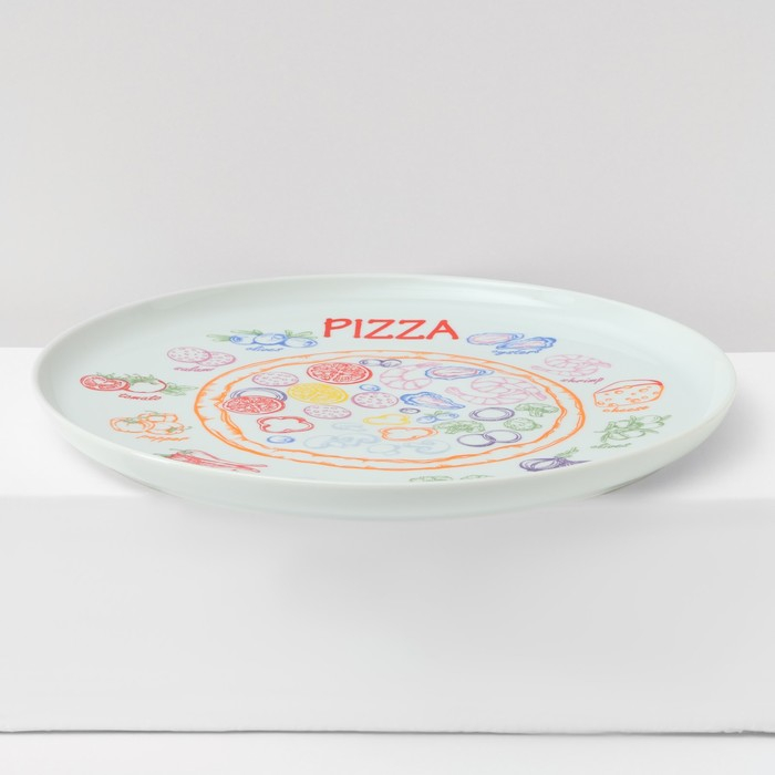 Набор блюд фарфоровый &laquo;Пицца&raquo;, 7 предметов: 1 шт d=30 см, 6 шт d=20 см, рисунок МИКС