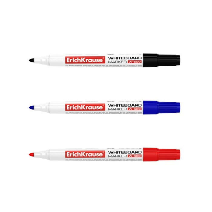 Набор маркеров для доски ErichKrause W-500, 0.8-2.2 мм, + губка, для письма на досках сухого стирания Набор маркеров для доски ErichKrause W-500, 0.8-2.2 мм, + губка, для письма на досках сухого стирания