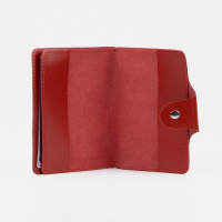 Обложка для автодокументов и паспорта, на кнопке, цвет алый Обложка для автодокументов и паспорта, на кнопке, цвет алый