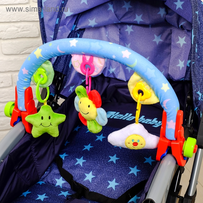 Дуга игровая мягкая на кроватку, коляску «Мягкие друзья», 27 - 38 см, погремушки, 3 игрушки Дуга игровая мягкая на кроватку, коляску «Мягкие друзья», 27 - 38 см, погремушки, 3 игрушки