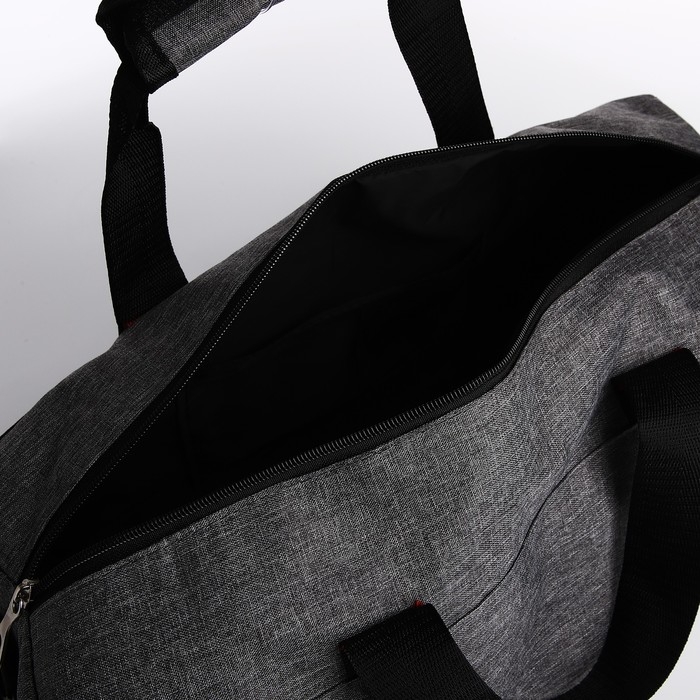 Сумка спортивная на молнии, боковой карман/сетка, регулируемый ремень, средний размер, цвет серый