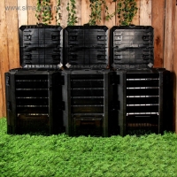 Компостер пластиковый Module, 1200 л, с крышкой, 198 &times; 72 &times; 82,6 см, чёрный