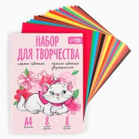 Набор "Коты Аристократы" А4: 8л цветного одностороннего картона + 8л цветной двусторонней бумаги