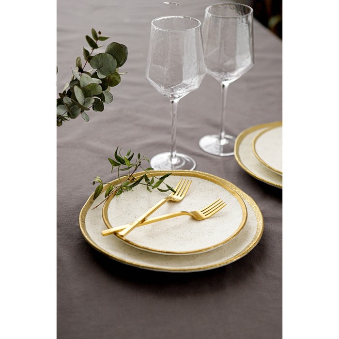 Столовые приборы из нержавеющей стали Magistro «Оску стандарт», 4 предмета, цвет золотой Столовые приборы из нержавеющей стали Magistro «Оску стандарт», 4 предмета, цвет золотой