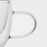 Кружка стеклянная с двойными стенками Magistro &laquo;Дуо. Грация&raquo;, 200 мл, 12,5&times;9&times;7,5 см