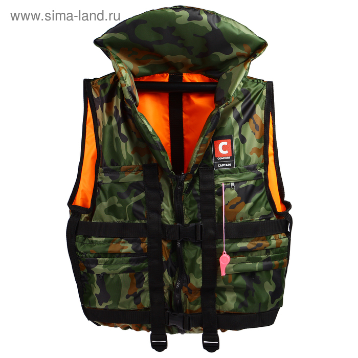 Жилет спасательный с подголовником «Капитан», двухсторонний, средний, 80 кг Жилет спасательный с подголовником «Капитан», двухсторонний, средний, 80 кг