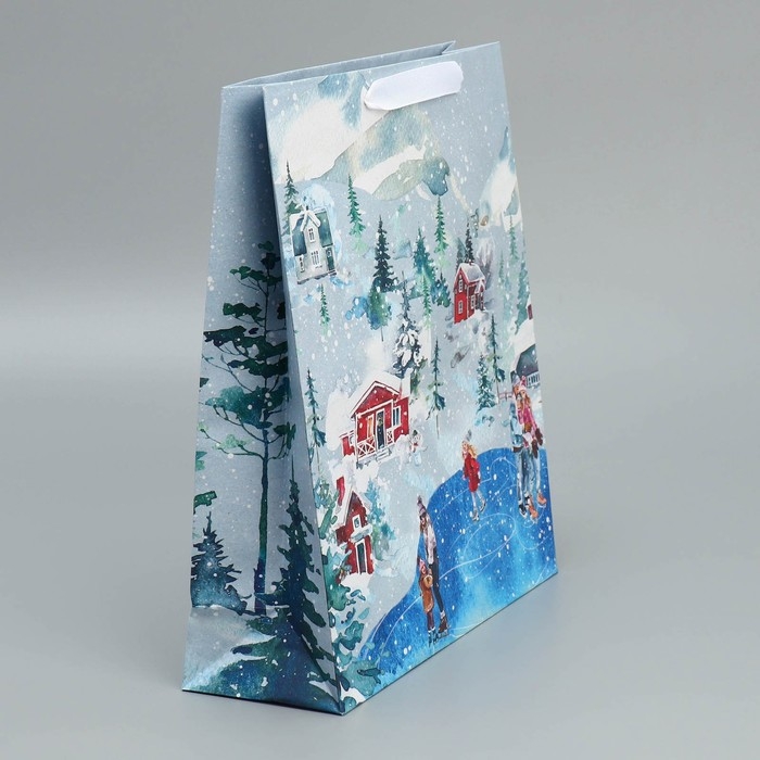 Пакет подарочный новогодний крафтовый вертикальный &laquo;Почта Деда Мороза&raquo;, M 26 х 30 х 9 см, Новый год