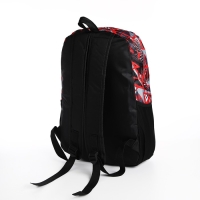 Рюкзак школьный из текстиля на молнии, 3 кармана, красный Рюкзак школьный из текстиля на молнии, 3 кармана, красный