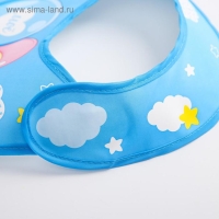 Нагрудник для кормления &laquo;Зайка&raquo; непромокаемый на липучке, с карманом