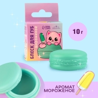 Блеск макарун в коробочке «Милая кошечка», 10 г, аромат мороженого Блеск макарун в коробочке «Милая кошечка», 10 г, аромат мороженого