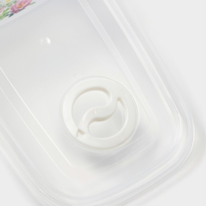 Набор ланч-боксов пластиковых &laquo;Розы&raquo;, 4 шт: 400 мл, 650 мл, 1 л, 1,5 л, цвет белый