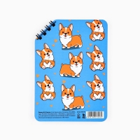 Блокнот А6, 40 листов на скошенном гребне. Белые листы. «Корги» Блокнот А6, 40 листов на скошенном гребне. Белые листы. «Корги»