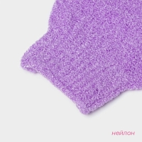 Мочалка-перчатка массажная Доляна, 14&times;18 см, однотонная, цвет МИКС