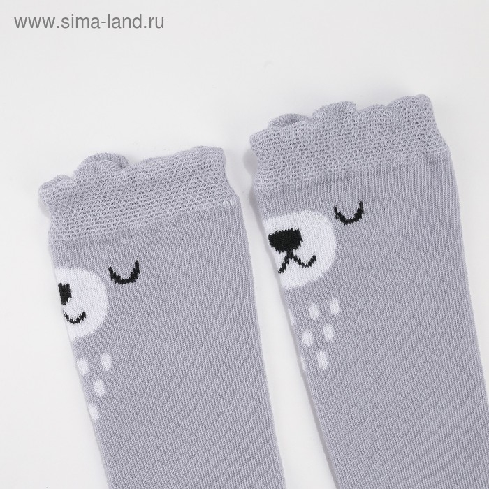 Гольфы Крошка Я &laquo;Мишка&raquo;, 8-10 см, цвет серый