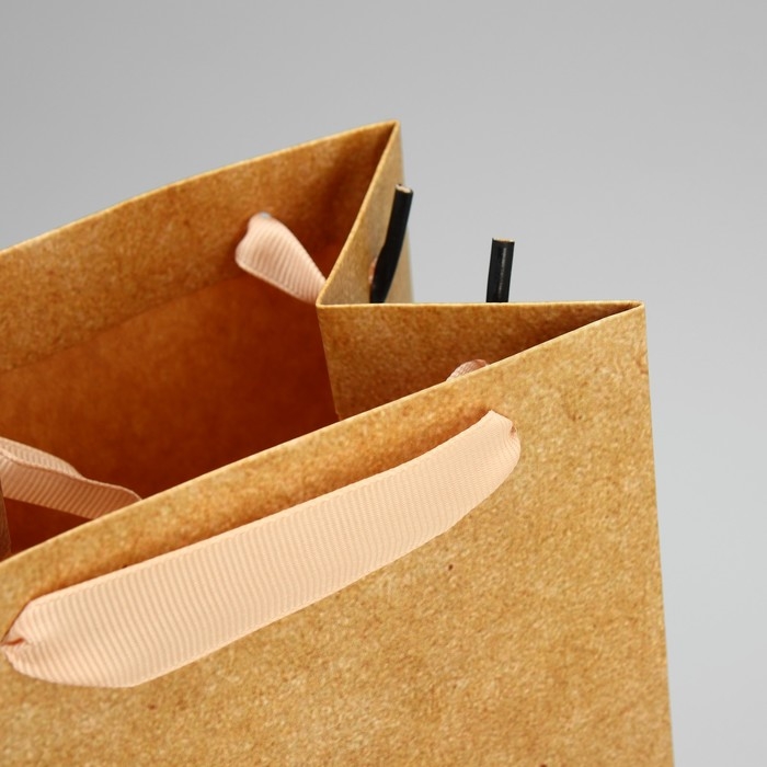 Пакет подарочный под бутылку, упаковка, &laquo;Крафтовый&raquo;, 13 x 36 x 10 см