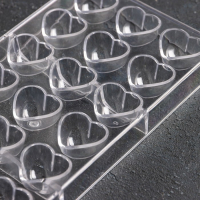 Форма для конфет и шоколада KONFINETTA &laquo;Сердца&raquo;, 27,5&times;13,5 см, 21 ячейка 2&times;3 см, цвет прозрачный