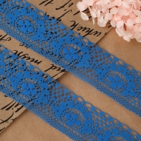 Кружево капроновое, 35 мм &times; 10 &plusmn; 1 м, цвет синий