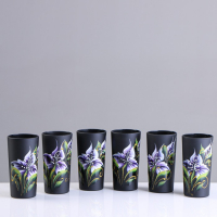 Набор для сока с подносом "Ирис" художественная роспись, 6 стаканов 1250/200 мл Набор для сока с подносом "Ирис" художественная роспись, 6 стаканов 1250/200 мл