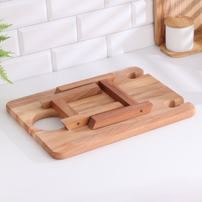 Менажница из бука "Винный столик прямоугольный" №4