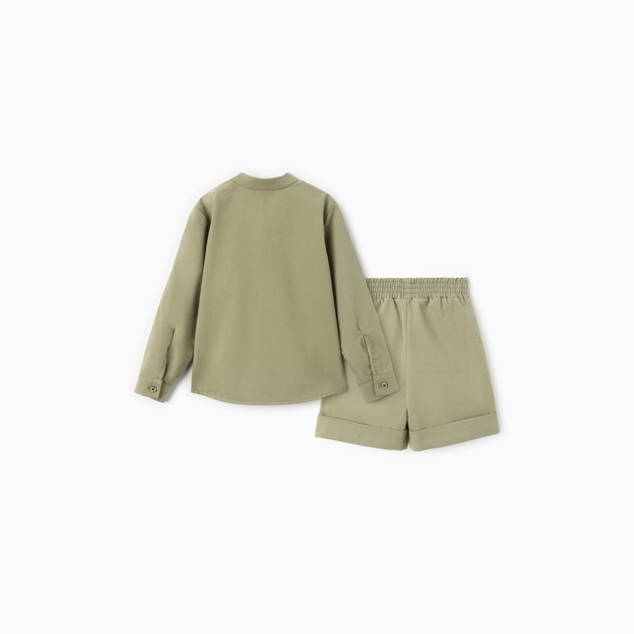 Костюм для мальчика (Рубашка и бермуды) MINAKU, цвет хаки, рост 146 см