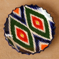 Тарелка Риштанская Керамика "Атлас", рифленая, 15 см Тарелка Риштанская Керамика "Атлас", рифленая, 15 см