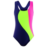 Купальник слитный &laquo;Волна&raquo;, тёмно-синий/зелёный неон/фуксия, р. 30