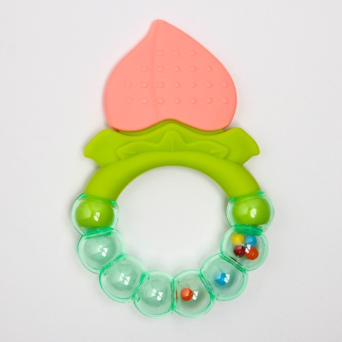 Прорезыватель силиконовый «Персик», с погремушкой, Крошка Я Прорезыватель силиконовый «Персик», с погремушкой, Крошка Я