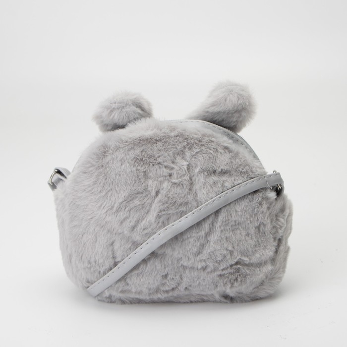 Сумка детская для девочки "Зайка", на молнии, цвет серая