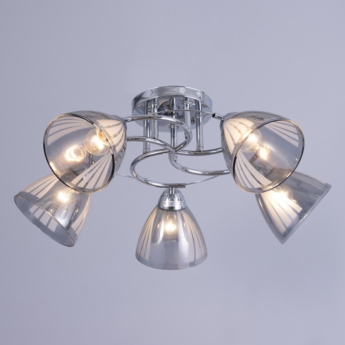 Люстра "Поли" 5х60Вт Е27 Хром 58х58х24см