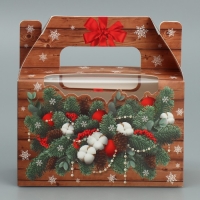 Коробочка для кексов &laquo;Новогодних чудес&raquo;, 16 х 10 х 8 см, Новый год