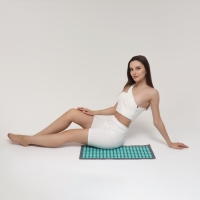 Ипликатор-коврик, основа спанбонд, 140 модулей, 28 × 64 см цвет тёмно-серый/бирюзовый Ипликатор-коврик, основа спанбонд, 140 модулей, 28 × 64 см цвет тёмно-серый/бирюзовый