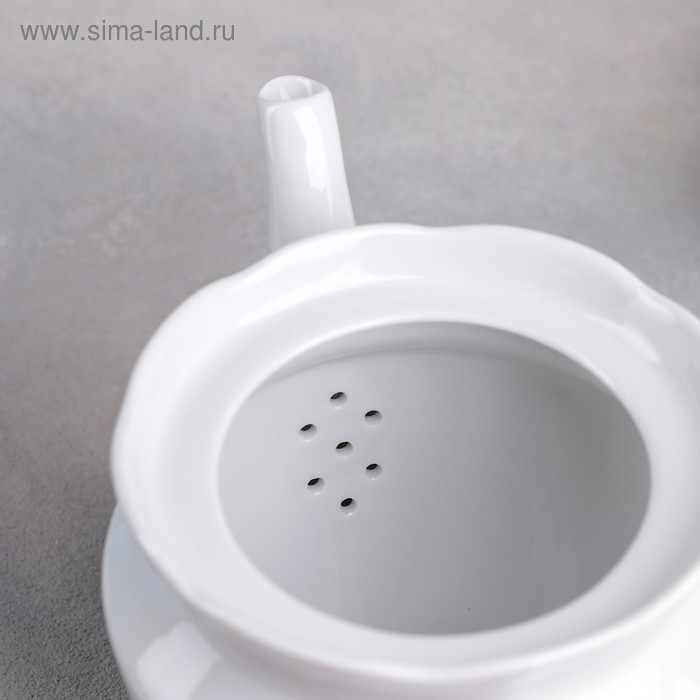 Чайник фарфоровый &laquo;Белье&raquo;, 800 мл, цвет белый