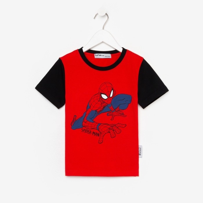 Футболка детская MARVEL &laquo;Человек паук&raquo;, рост 98-104 (30), цвет красный/чёрный