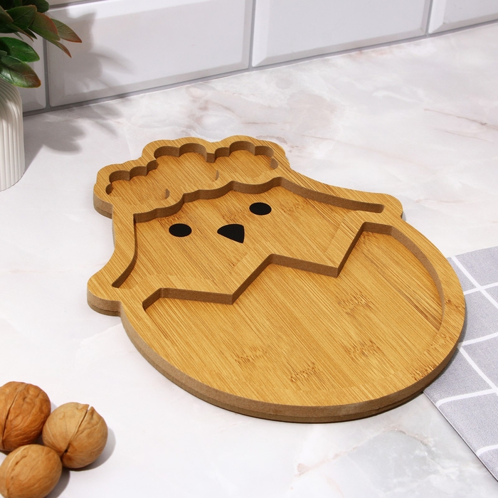 Менажница, набор 2 шт., дерево &laquo;Посуда: пасхальные животные&raquo;, заяц 30х24 см., цыпленок 30х24 см.