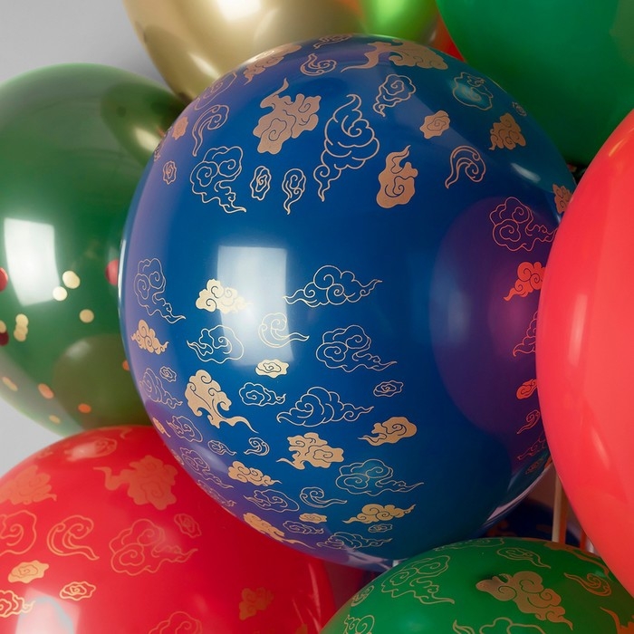 Шар латексный 12" &laquo;Дракон на удачу&raquo; пастель, 5 ст., набор 25 шт., МИКС