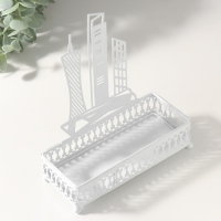 Подставка интерьерная металл "Город" белый 6,3х14,5х18,5 см Подставка интерьерная металл "Город" белый 6,3х14,5х18,5 см