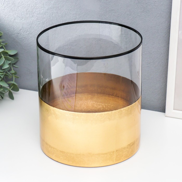 Подсвечник стекло на 1 свечу Подсвечник стекло на 1 свечу "Пески" золото 20х18х18 см