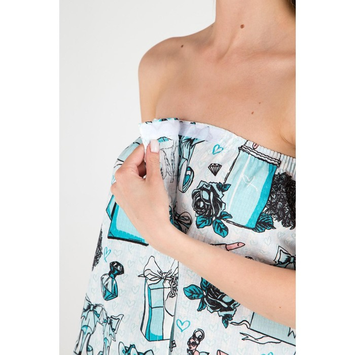 Набор для сауны Этель Набор для сауны Этель "Mint mood" парео 80*144 см + чалма, вафля 200г/м2, 100% хл