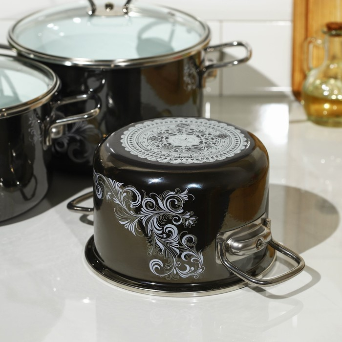 Набор эмалированных кастрюль Iseberg, 3 предмета: 2 л, 3 л, 4 л, индукция Набор эмалированных кастрюль Iseberg, 3 предмета: 2 л, 3 л, 4 л, индукция