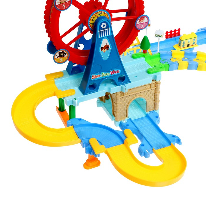 Железная дорога «Парк развлечений», световые и звуковые эффекты, работает от батареек Железная дорога «Парк развлечений», световые и звуковые эффекты, работает от батареек