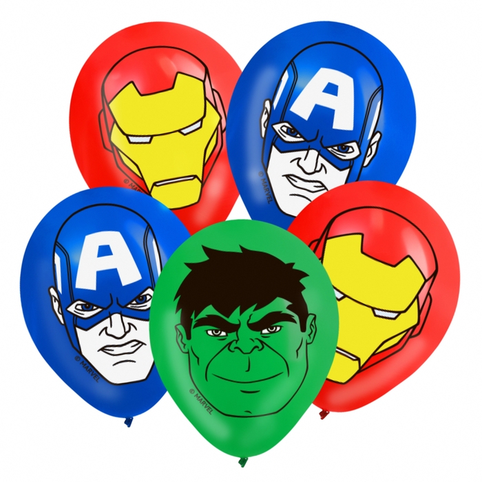 Шар воздушный Шар воздушный "Супер-герои",12 дюйм, латексный, 5 штук, Мстители