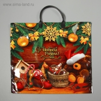Новый год. Пакет "Новогодняя затея", полиэтиленовый с пластиковой ручкой, 38х35 см. Новый год. Пакет "Новогодняя затея", полиэтиленовый с пластиковой ручкой, 38х35 см.