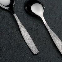 Ложка десертная «Уралочка», длина 16 см, толщина 2 мм, цвет серебряный Ложка десертная «Уралочка», длина 16 см, толщина 2 мм, цвет серебряный