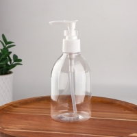 Бутылочка для хранения, с дозатором, 270 мл, цвет белый/прозрачный