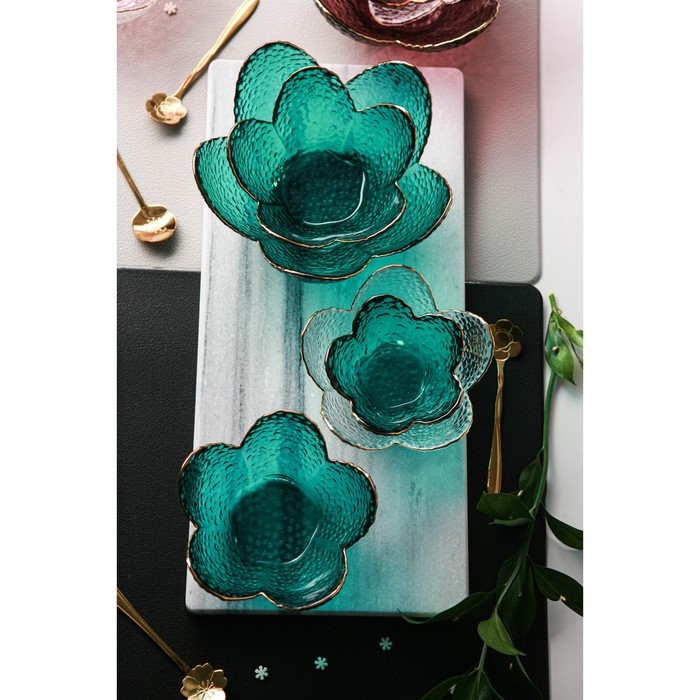 Салатник стеклянный фигурный &laquo;Цветок&raquo;, 280 мл, 16&times;7,7 см