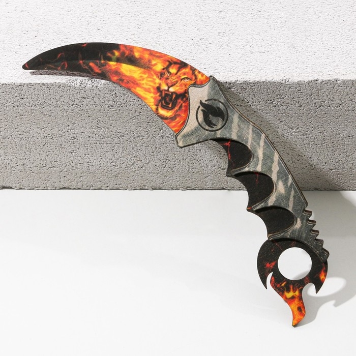 Деревянное оружие, детское сувенирное «Огненный лев», нож керамбит, 22 х 8,2 см Деревянное оружие, детское сувенирное «Огненный лев», нож керамбит, 22 х 8,2 см