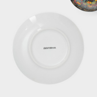 Сервиз чайный керамический на металлической подставке Доляна &laquo;Хохлома&raquo;, 13 предметов: 6 чашек 210 мл, 6 блюдец d=14 см, чайник 1 л