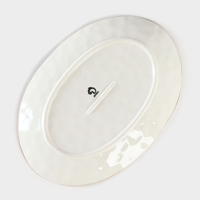 Блюдо фарфоровое Доляна &laquo;Космос&raquo;, 31,5&times;22 см, цвет зелёный