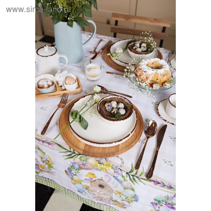 Скатерть "Этель" Уютная пасха 180х147 см, 100% хл, саржа 190 гр/м2
