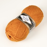 Пряжа "Lanagold" 51% акрил, 49% шерсть 240м/100гр (645 горчичный)